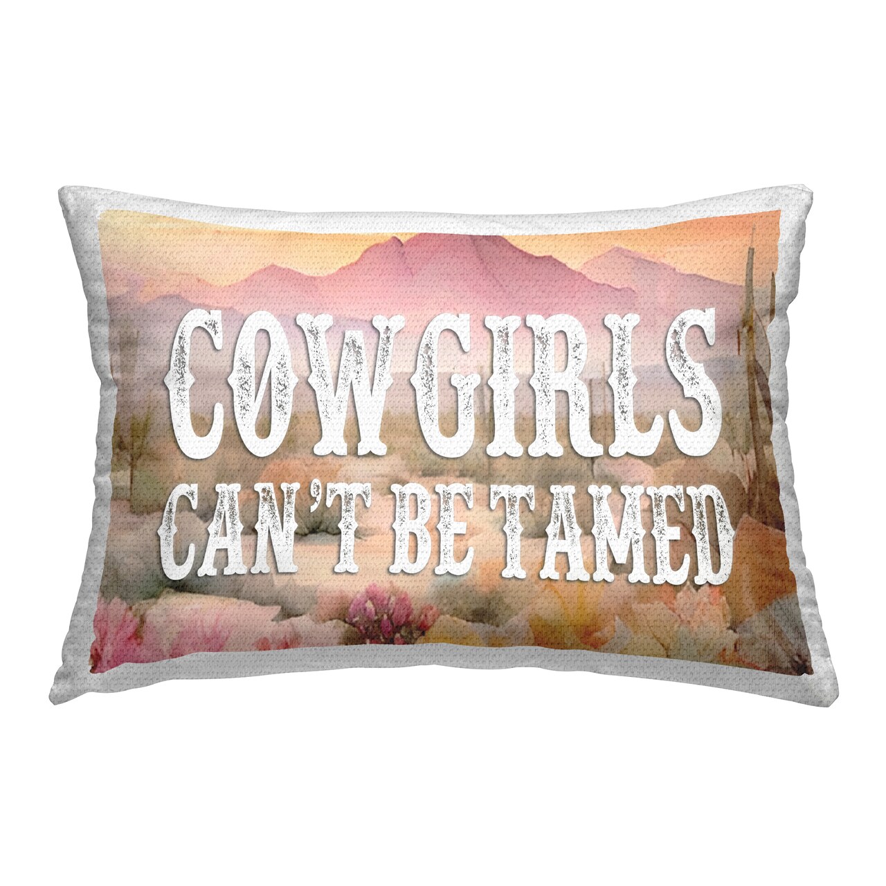 Stupell Industries Cowgirls Can't Be Tamed Outdoor Printed Throw Pillow Design by Lettered and Lined, 14 x 7 x 20